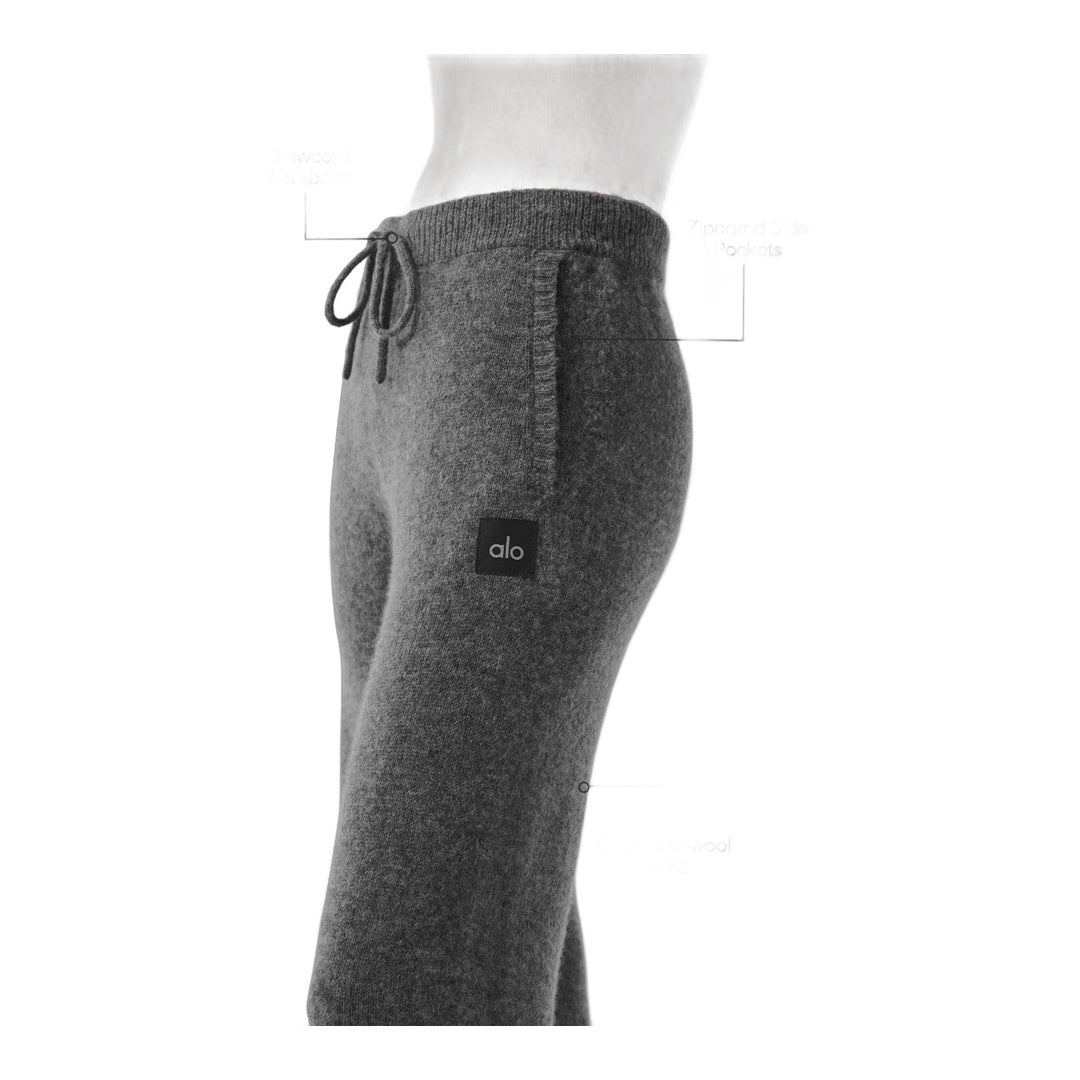 alo Wool Cashmere New Class Sweatpant - Platinum Grey by Alo Yoga