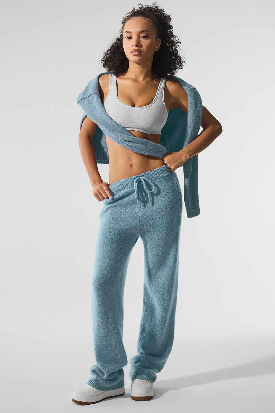 Wool Cashmere New Class Sweatpant - Celestial Blue Granite Heather (U5021R)