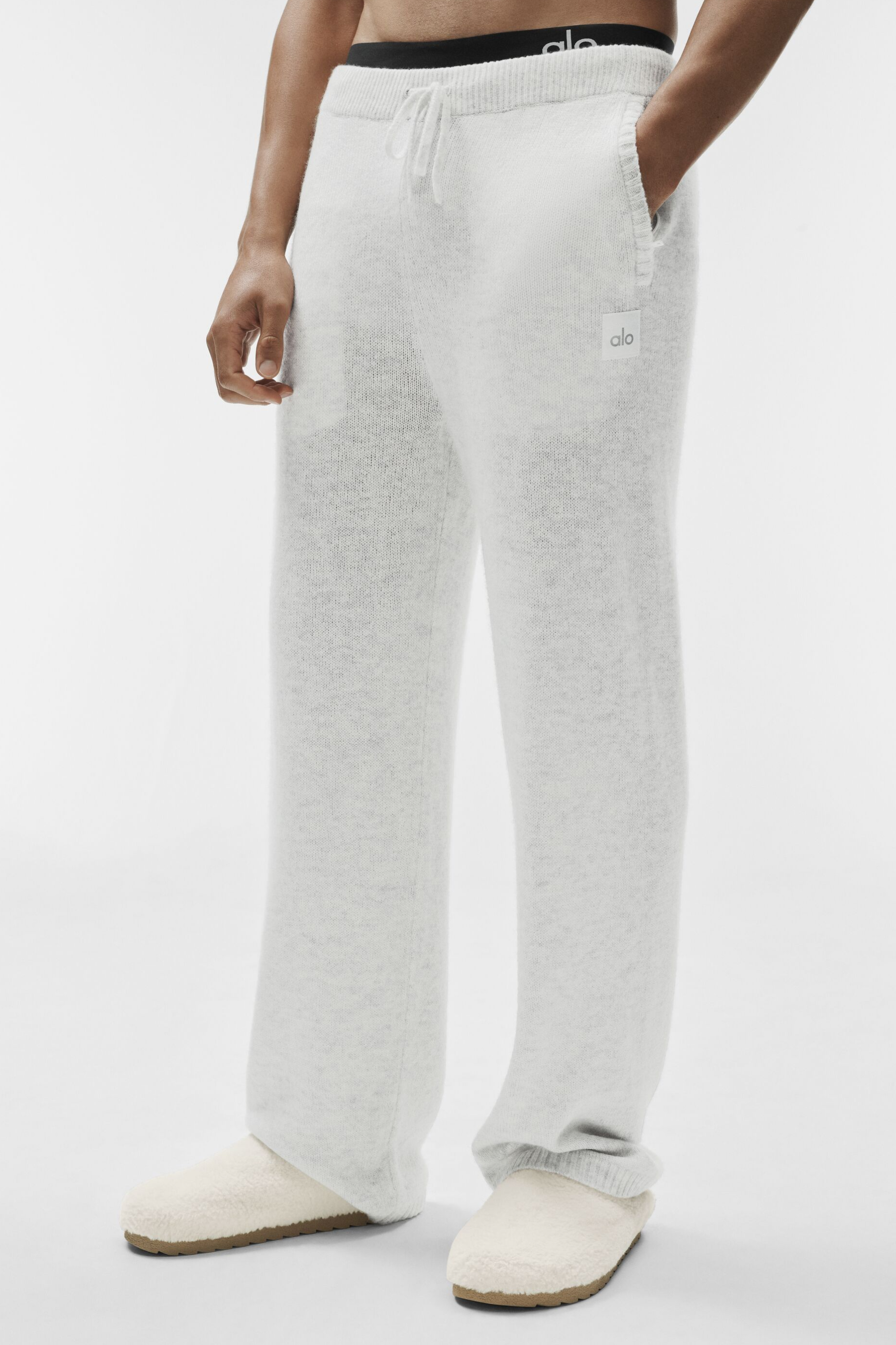 Wool Cashmere New Class Sweatpant - White Heather (MENSU5021R)