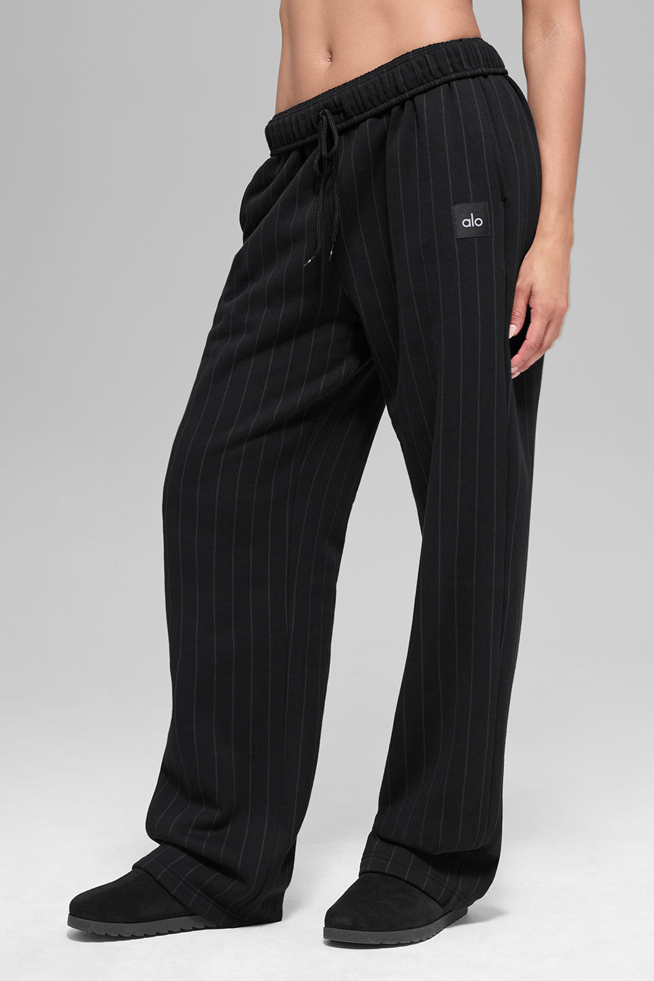 Pinstripe Straight Leg Sweatpant - Black Pinstripe (U5023R)