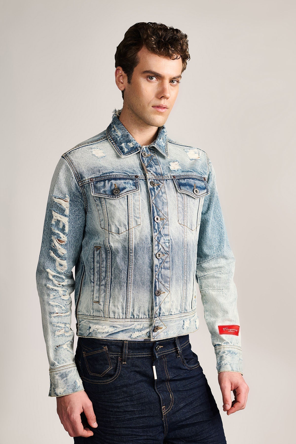 THE LAST WEAR — Hand Distressed Denim Trucker Jacket | TEMPORARY by Temporary Clo