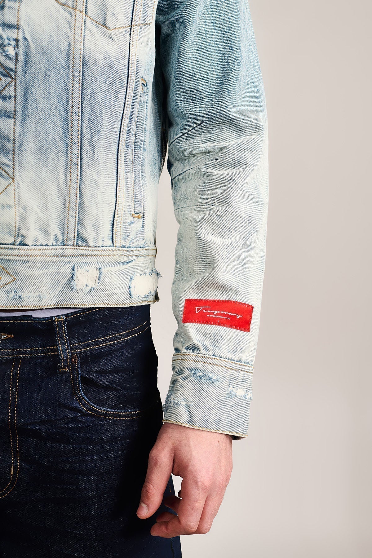 THE LAST WEAR — Hand Distressed Denim Trucker Jacket | TEMPORARY by Temporary Clo