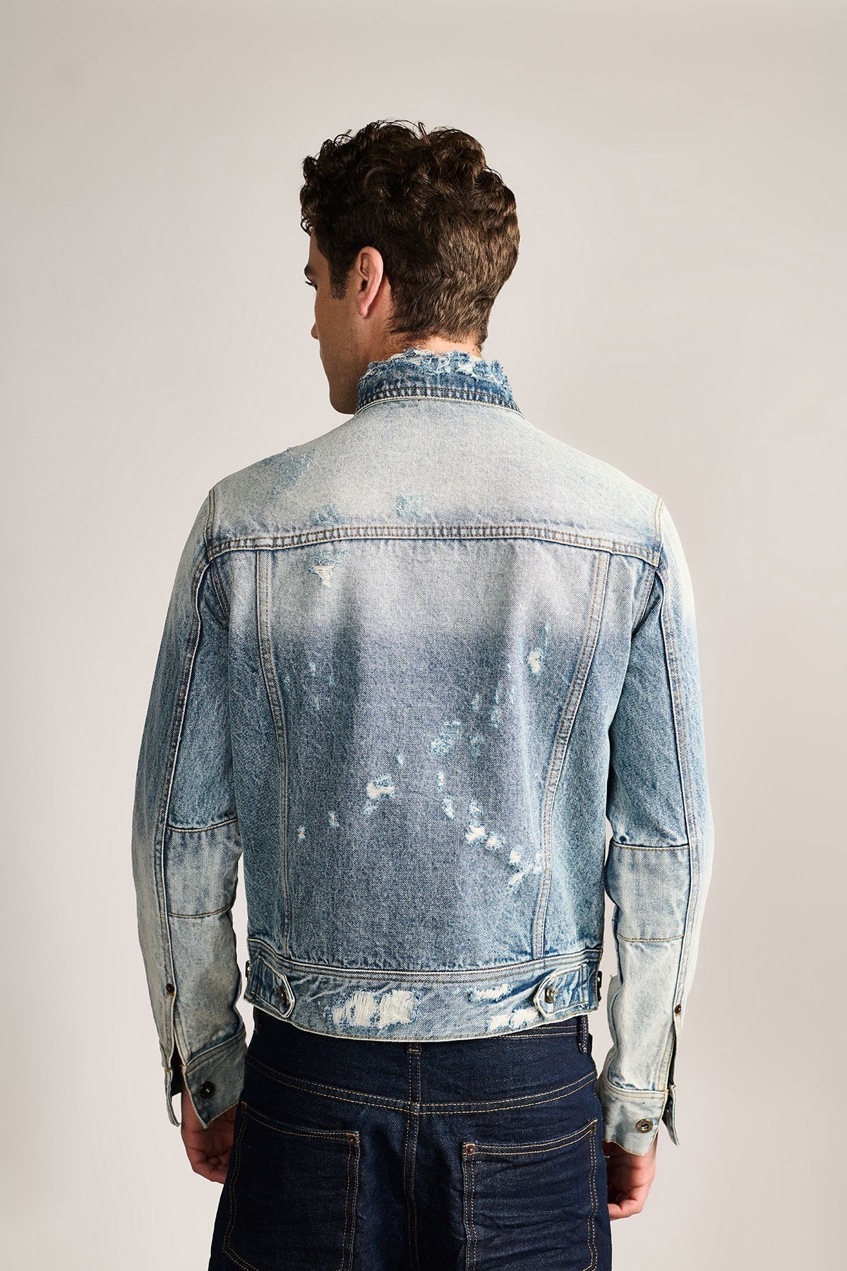 THE LAST WEAR — Hand Distressed Denim Trucker Jacket | TEMPORARY by Temporary Clo