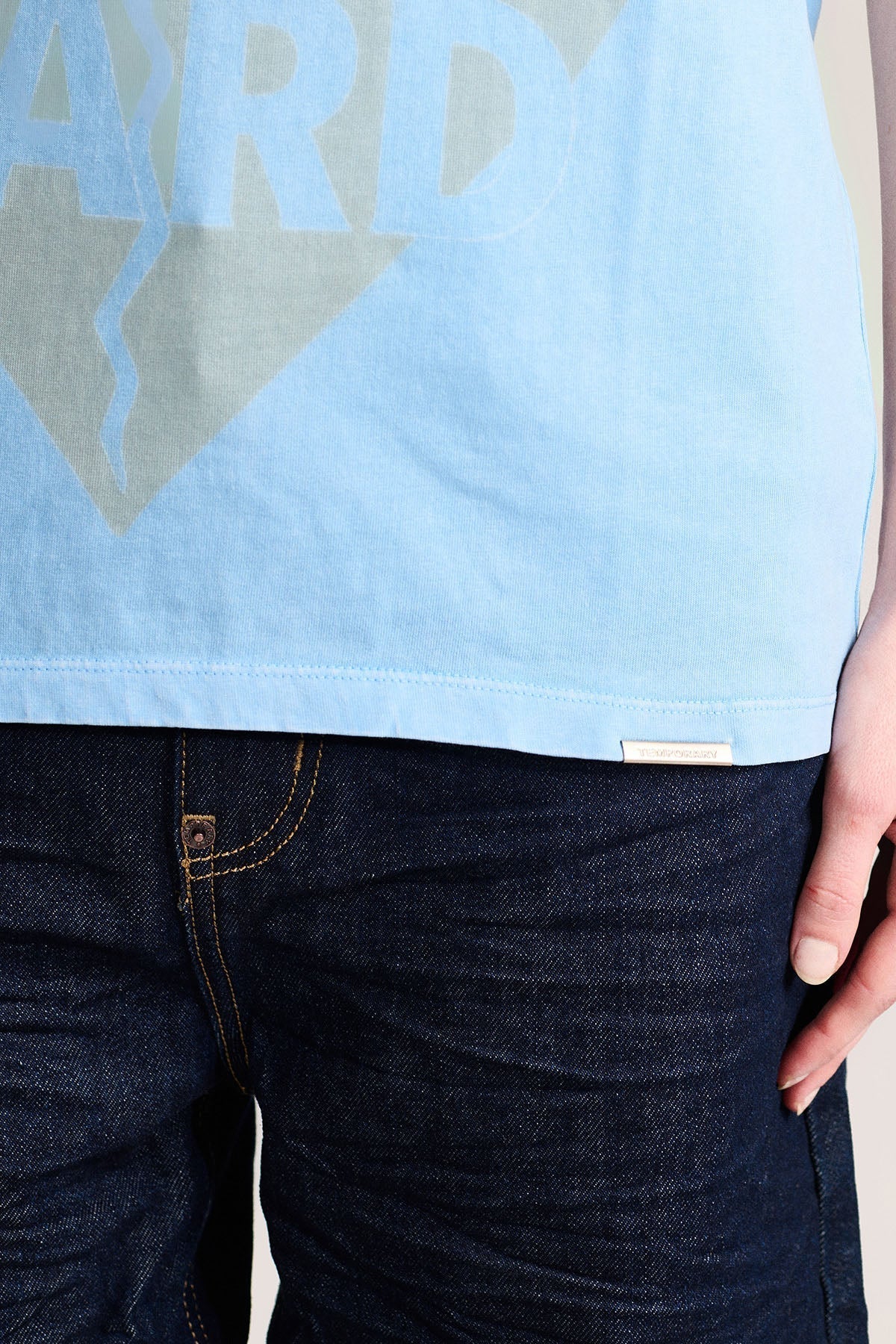 Love Hard Vintage Tee- Dust Blue by Temporary Clo