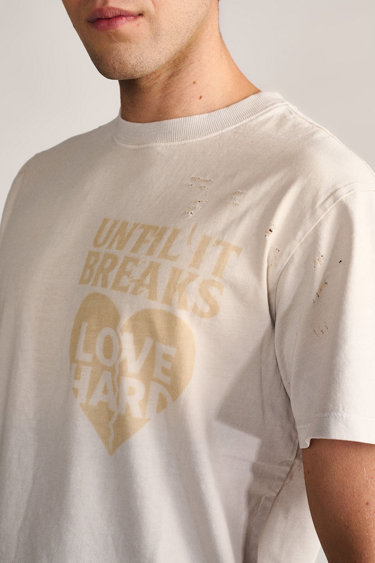 Love Hard Vintage Tee- Dust Grey by Temporary Clo