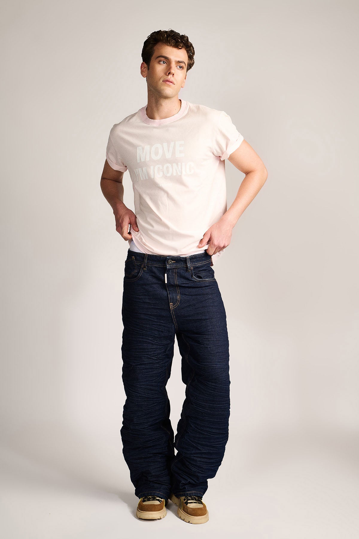 ICON MOVEMENT TEE - Powder Dust Pink by Temporary Clo