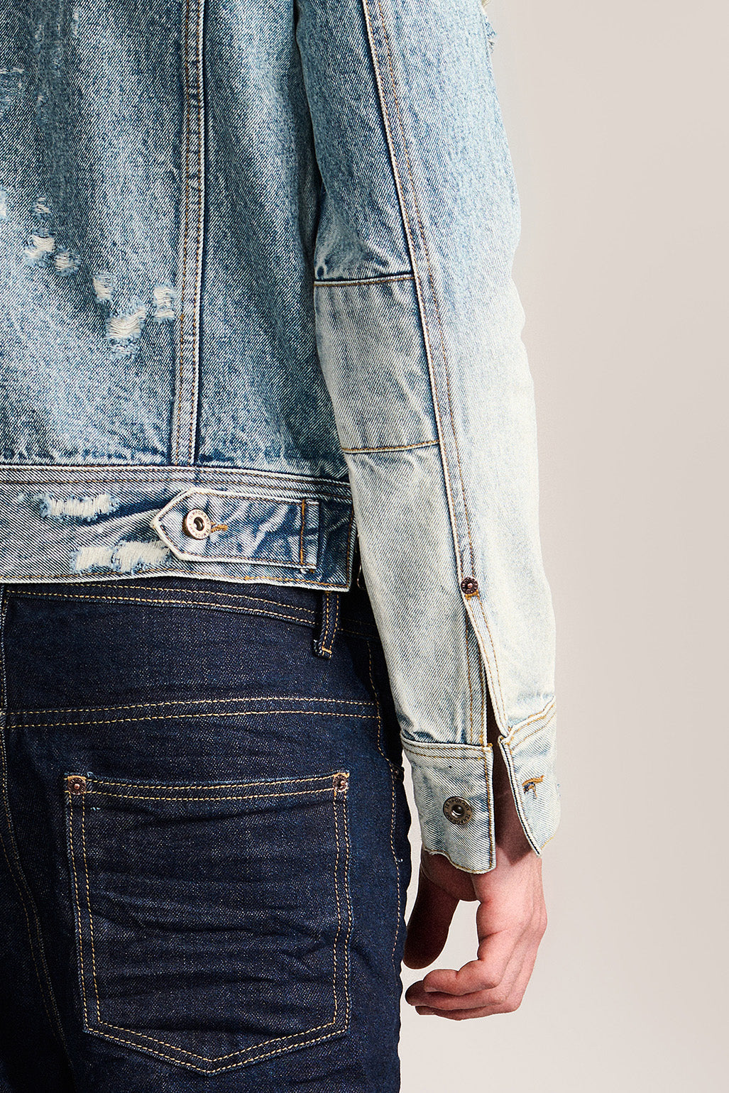 THE LAST WEAR — Hand Distressed Denim Trucker Jacket | TEMPORARY by Temporary Clo