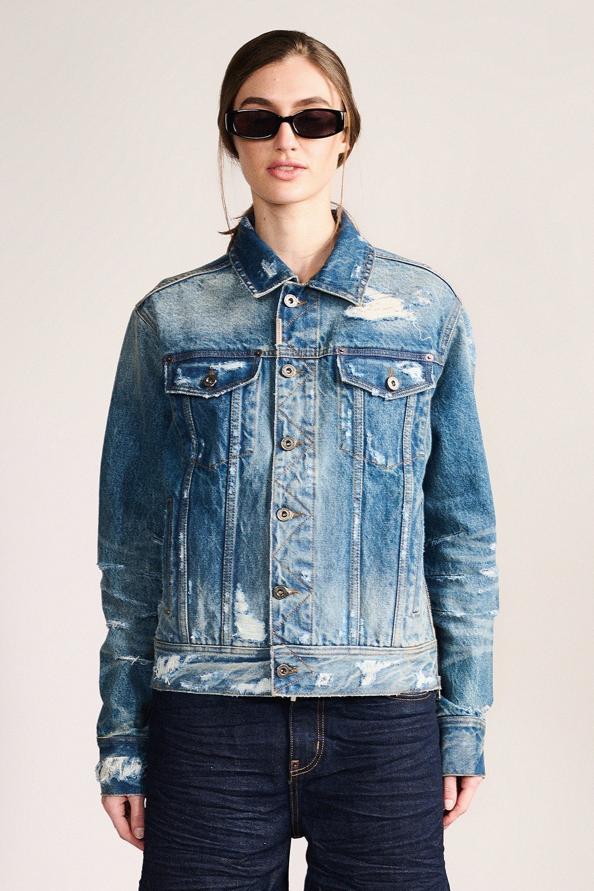 ALREADY LIVED TRUCKER JACKET (UNISEX) by Temporary Clo