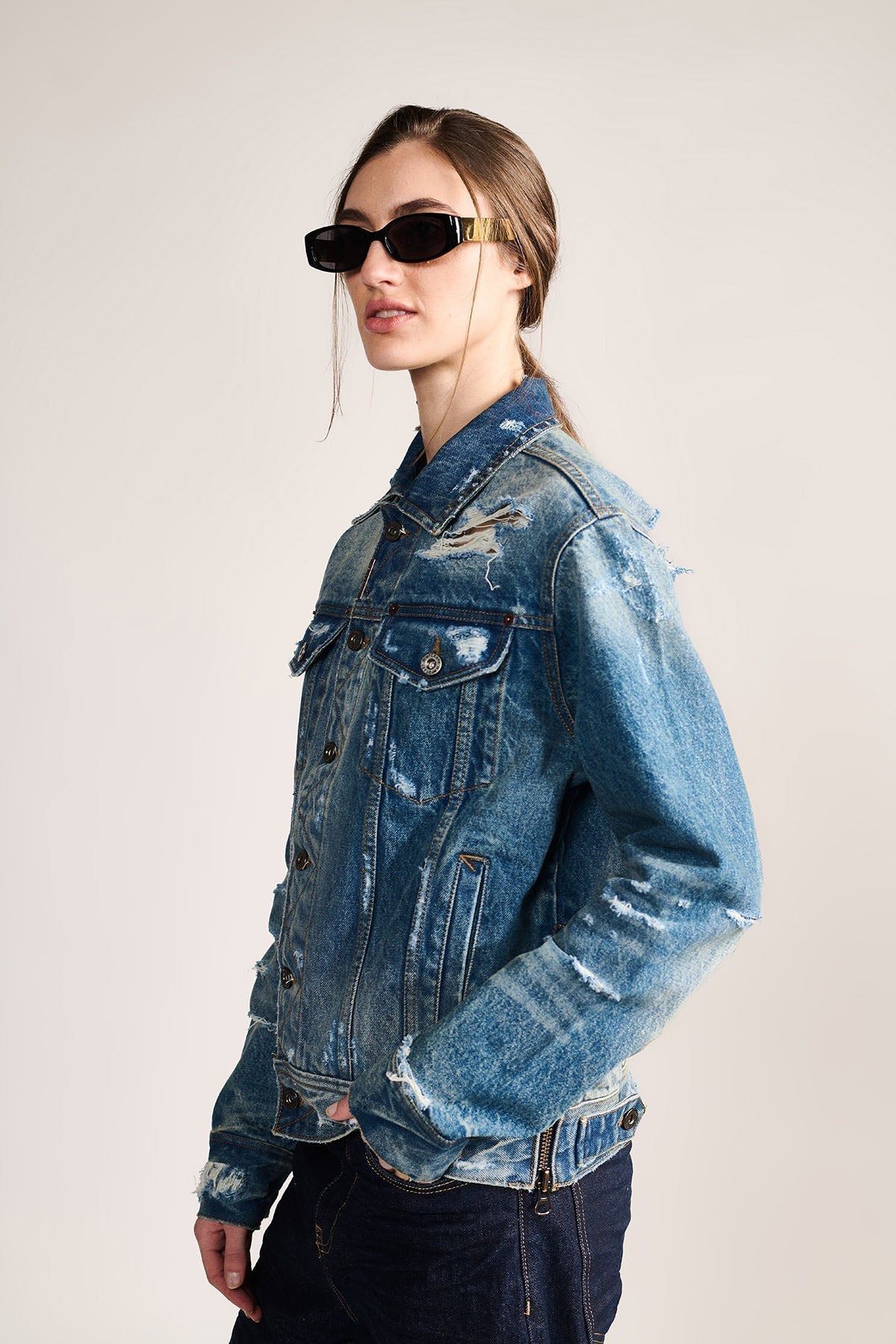 ALREADY LIVED TRUCKER JACKET (UNISEX) by Temporary Clo