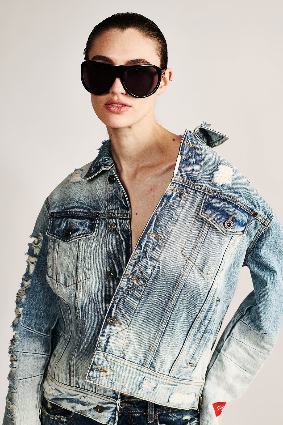THE LAST WEAR — Hand Distressed Denim Trucker Jacket | TEMPORARY by Temporary Clo