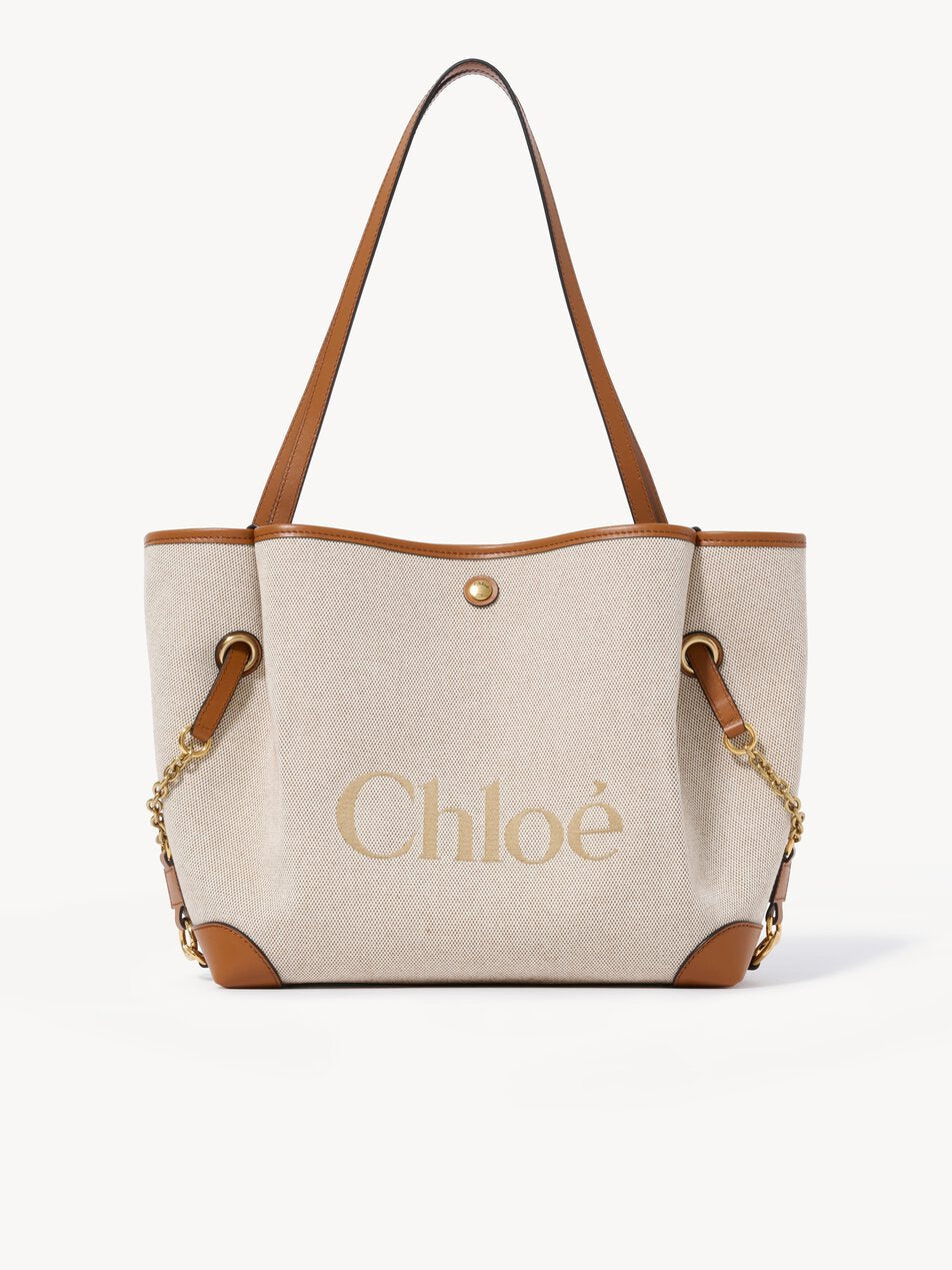 CHLOE Clover double carry bag in canvas Clay Brown by CHLOE