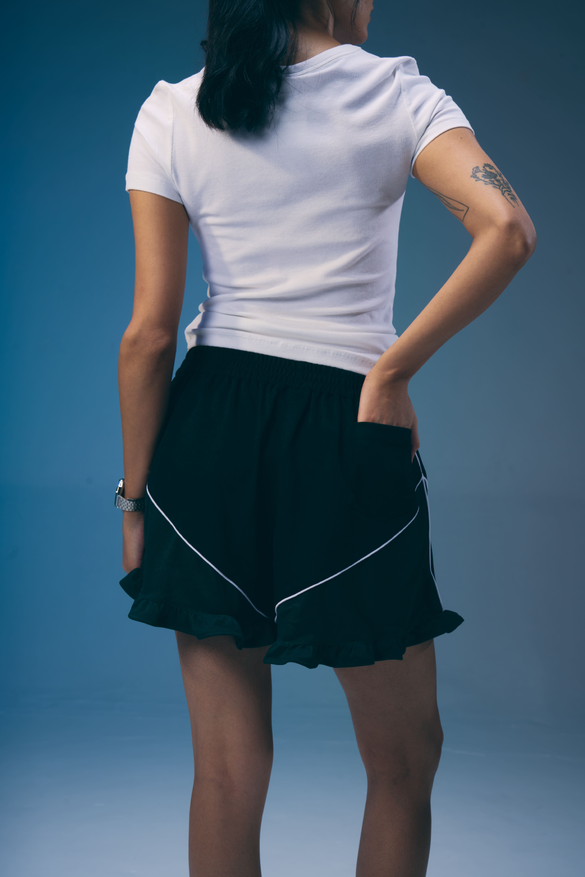 STRUCT SPORTS RUFFLE SHORTS by STRUCT
