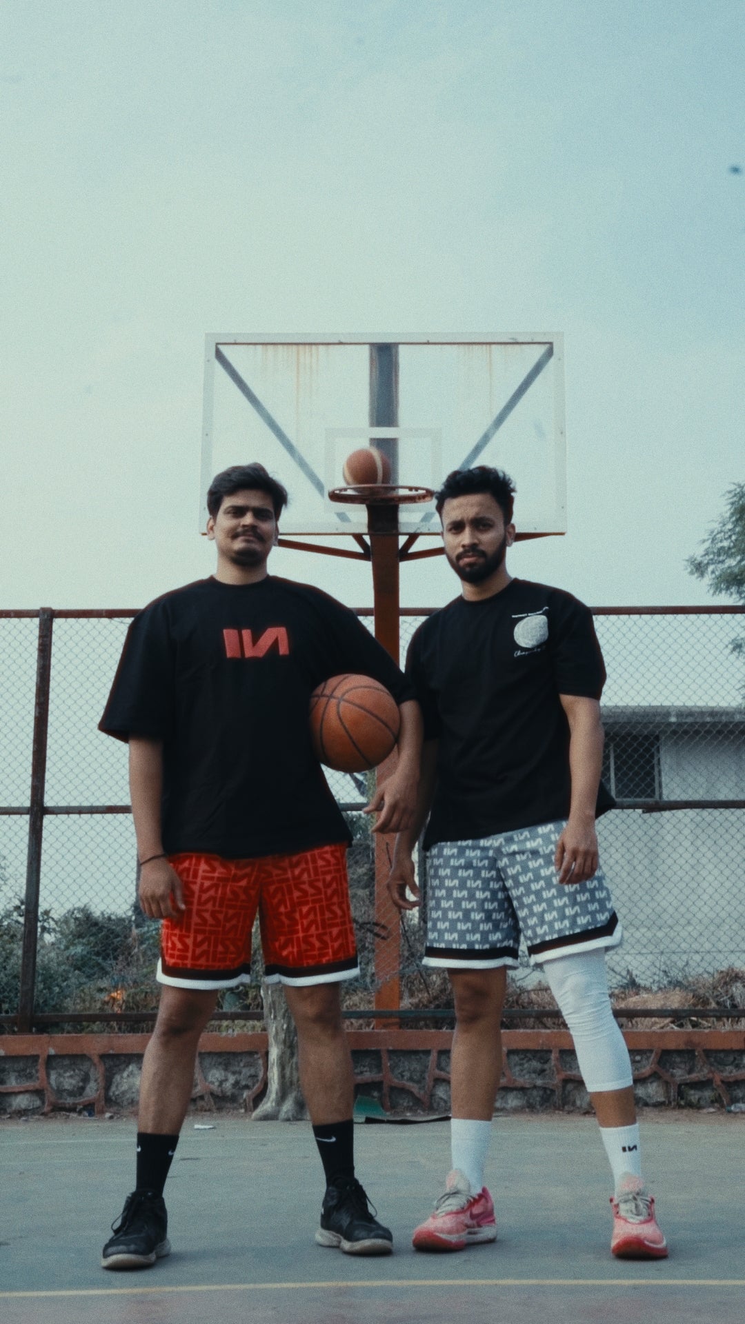 Basketball Court - Oversized T-shirt (Black) by Instinct First