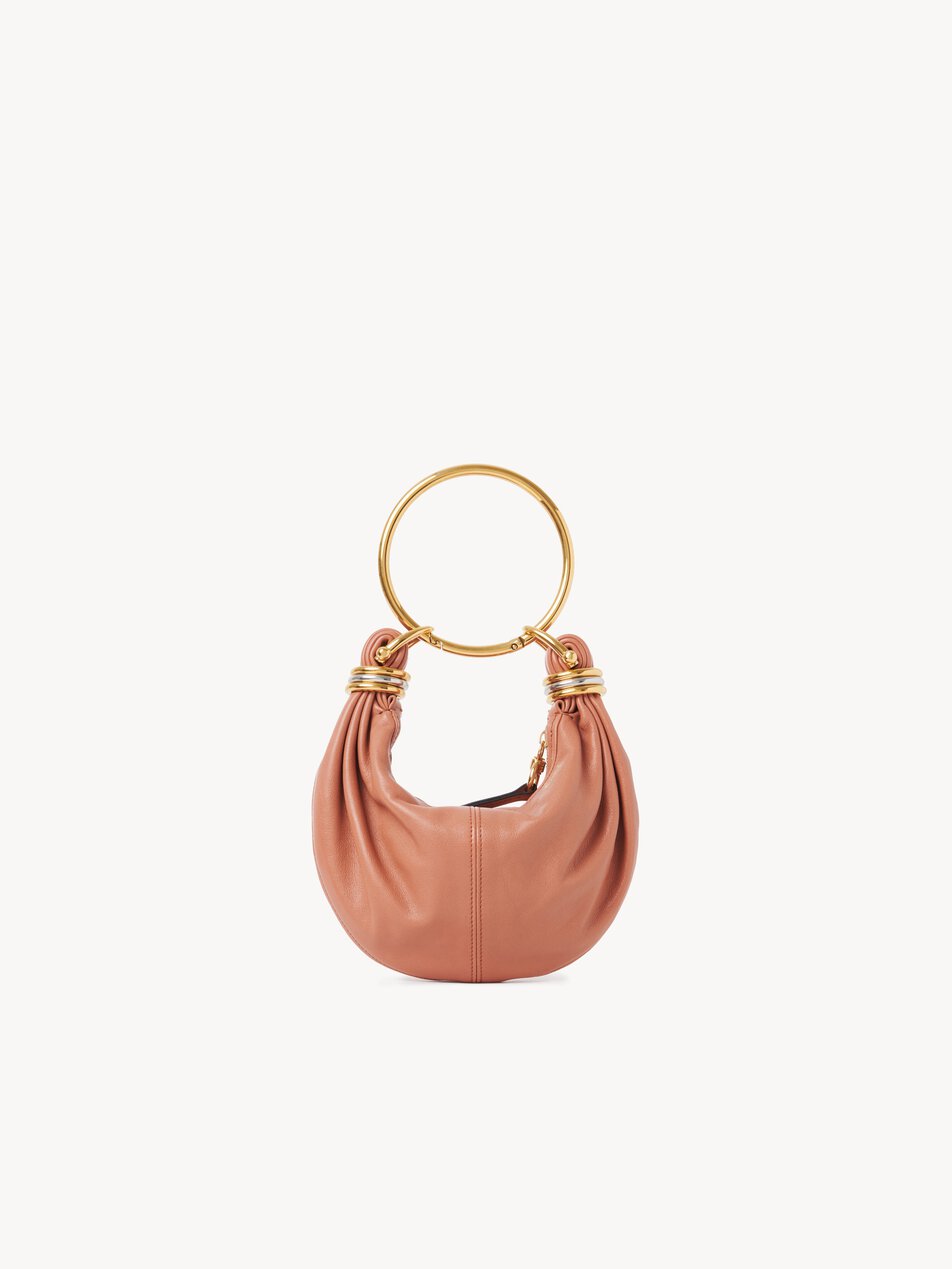 CHLOE Mini Bracelet Hobo bag in grained leather Wooden Orange by CHLOE