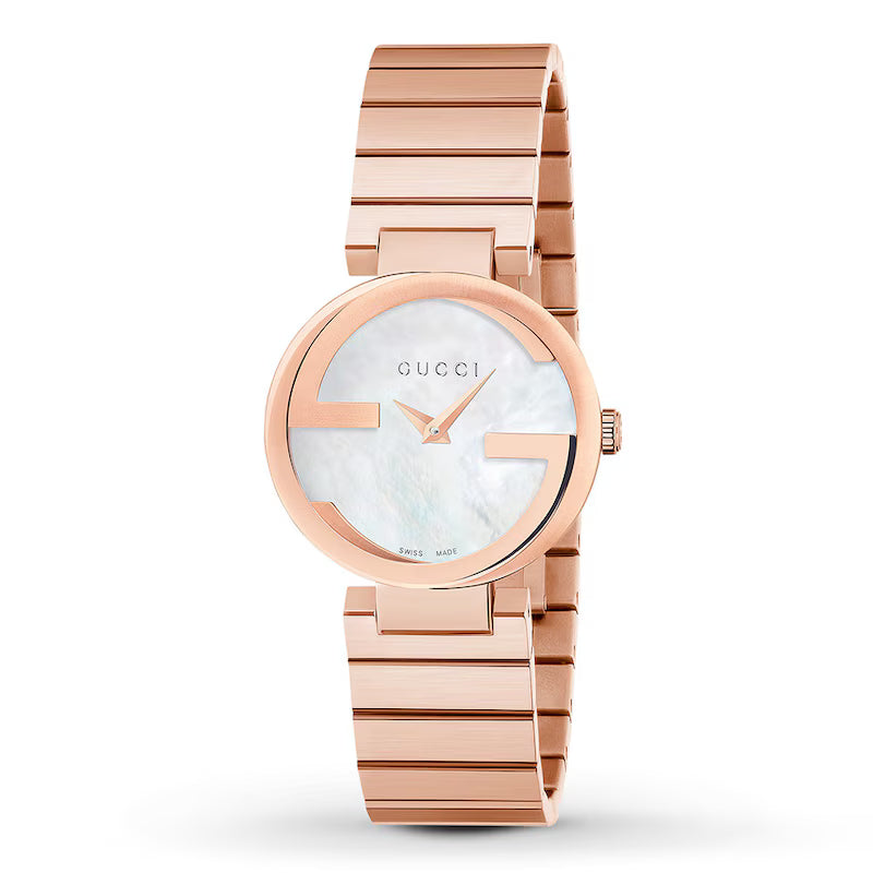 Women’s Gucci YA133515 Rose-Tone Stainless Steel Bracelet Watch