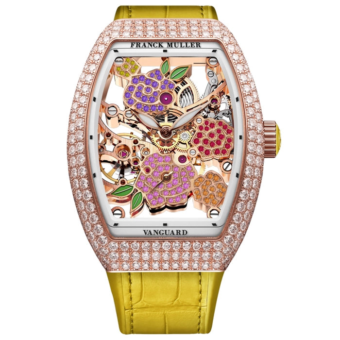 Women’s Franck Muller Vanguard Lady V 32 S6 SQT ROSE COL DRM D MVT D (JA) 5N Automatic Skeleton Watch