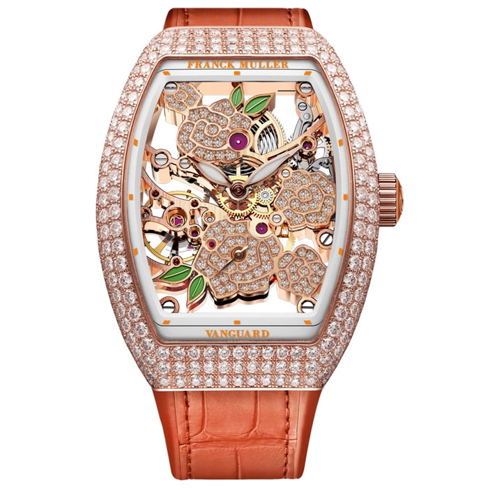 Women’s Franck Muller Vanguard Lady V 32 S6 SQT ROSE D MVT D (OR) 5N Automatic Skeleton Watch