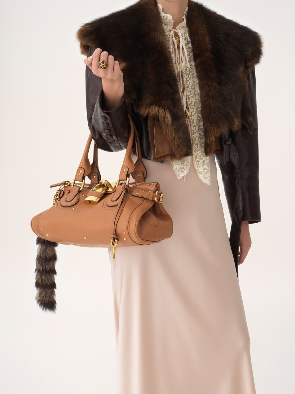 CHLOE Paddington bag in grained leather Mustang Brown by CHLOE