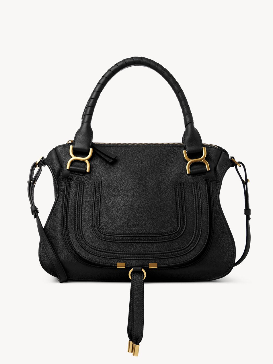 CHLOE Marcie bag in grained leather Black by CHLOE