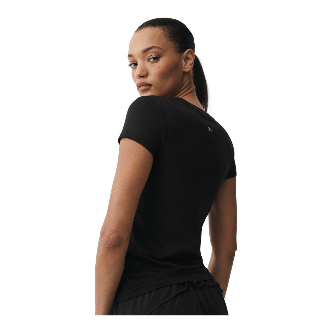 alo Alosoft Finesse Tee - Black by Alo Yoga