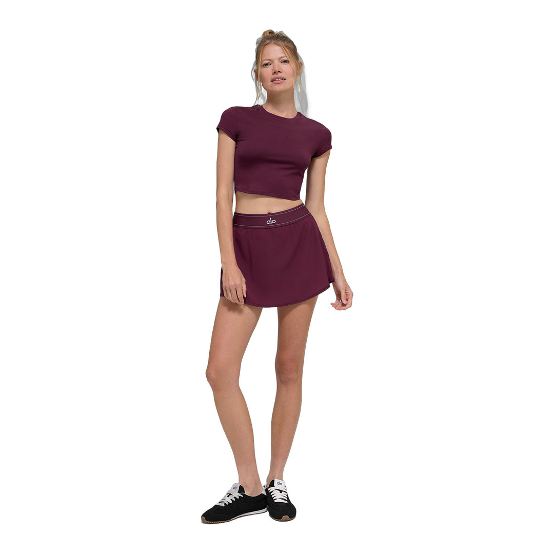 alo Alosoft Crop Finesse Short Sleeve - Burgundy by Alo Yoga