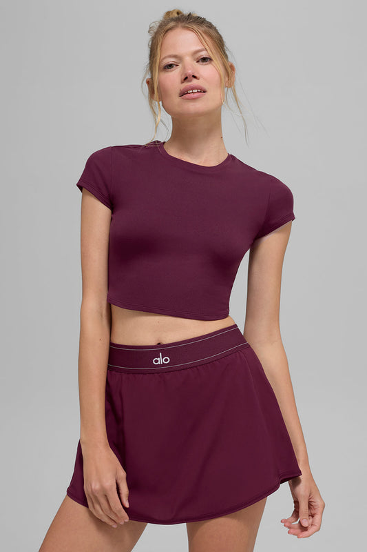 Alosoft Crop Finesse Short Sleeve - Burgundy (W1406R)