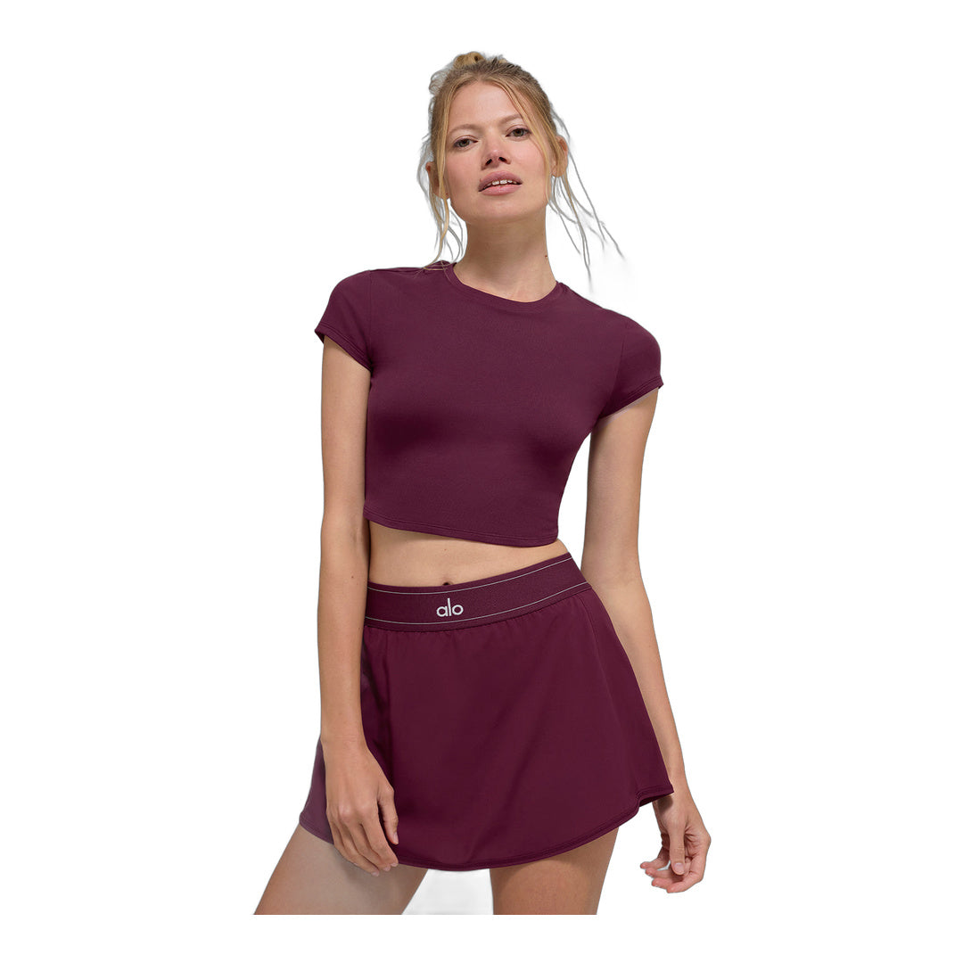 alo Alosoft Crop Finesse Short Sleeve - Burgundy by Alo Yoga