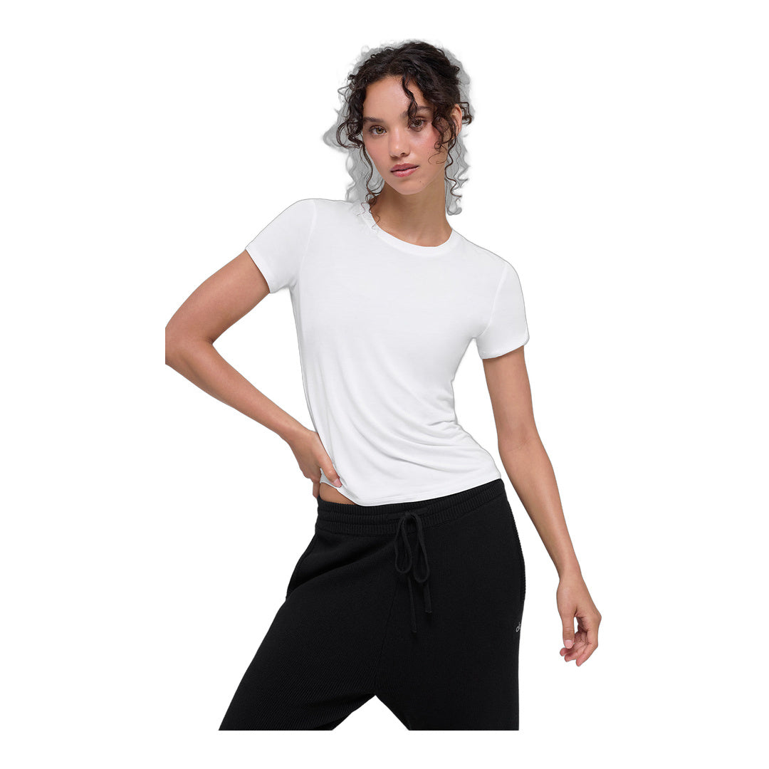 alo All Day Short Sleeve - White by Alo Yoga