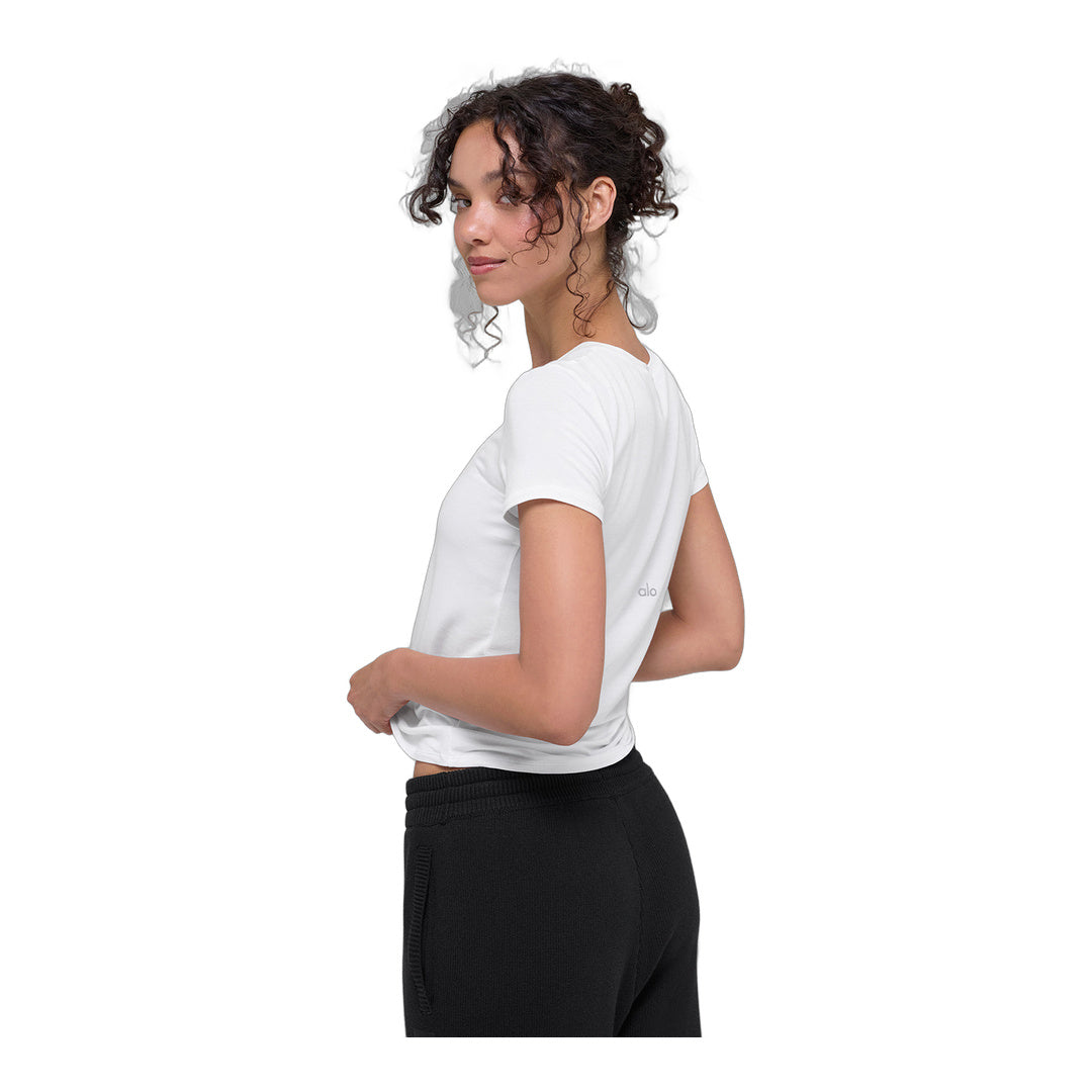 alo All Day Short Sleeve - White by Alo Yoga
