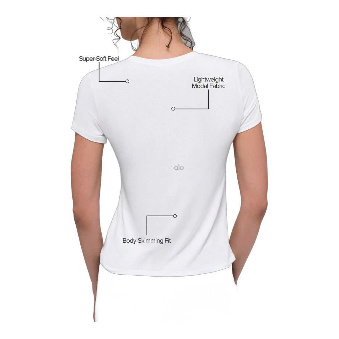alo All Day Short Sleeve - White by Alo Yoga