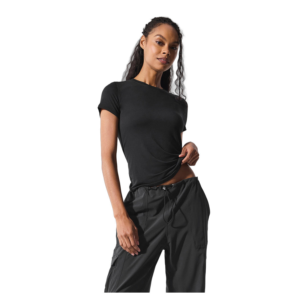 alo All Day Short Sleeve - Black by Alo Yoga
