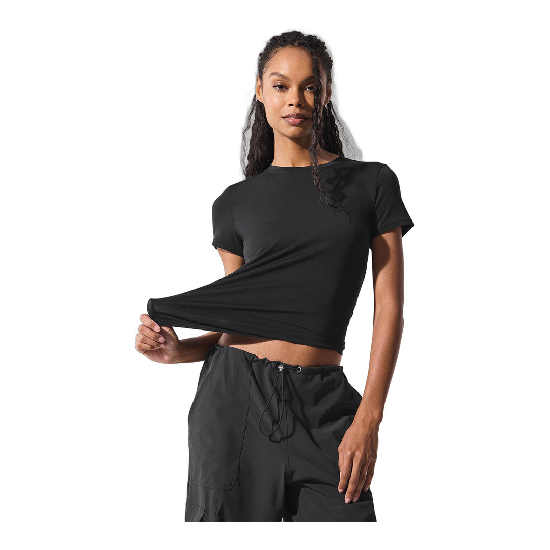 alo All Day Short Sleeve - Black by Alo Yoga