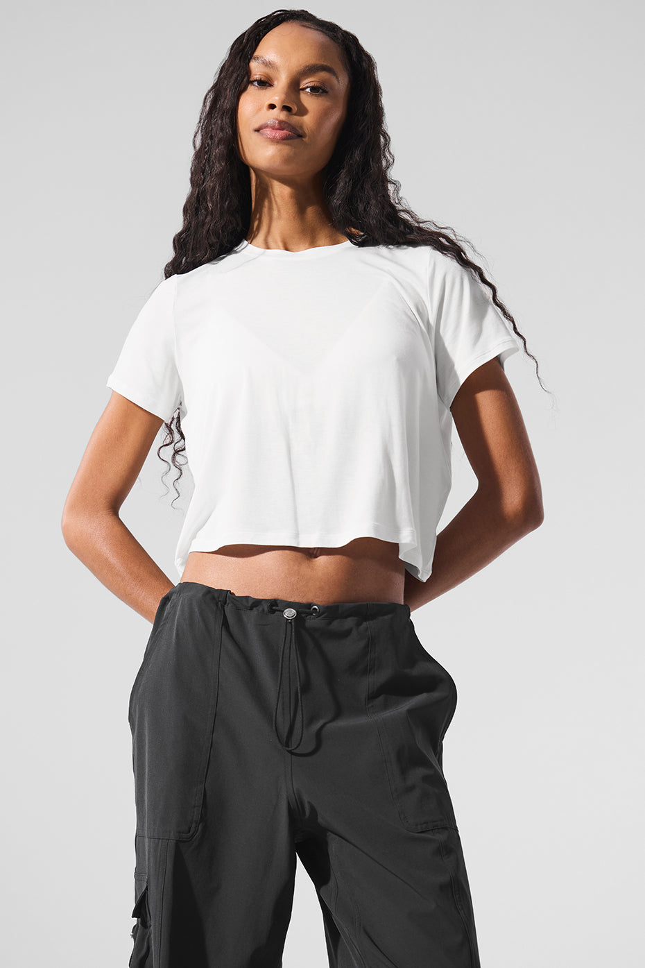 Cropped All Day Short Sleeve - White (W1444R)