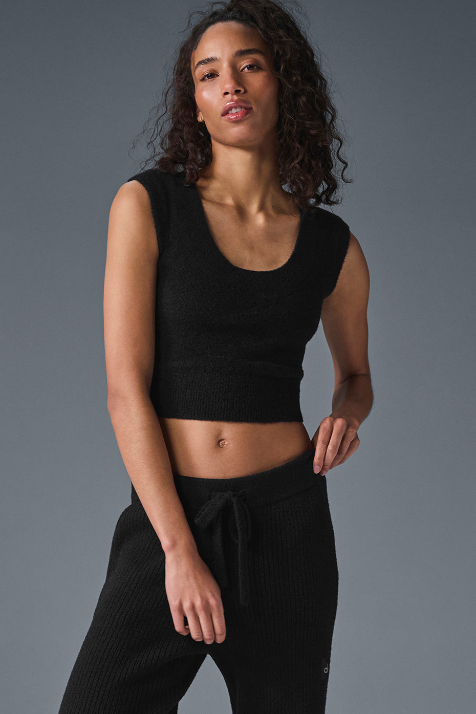 Snuggle Up Sweater Short Sleeve - Black (W1455R)