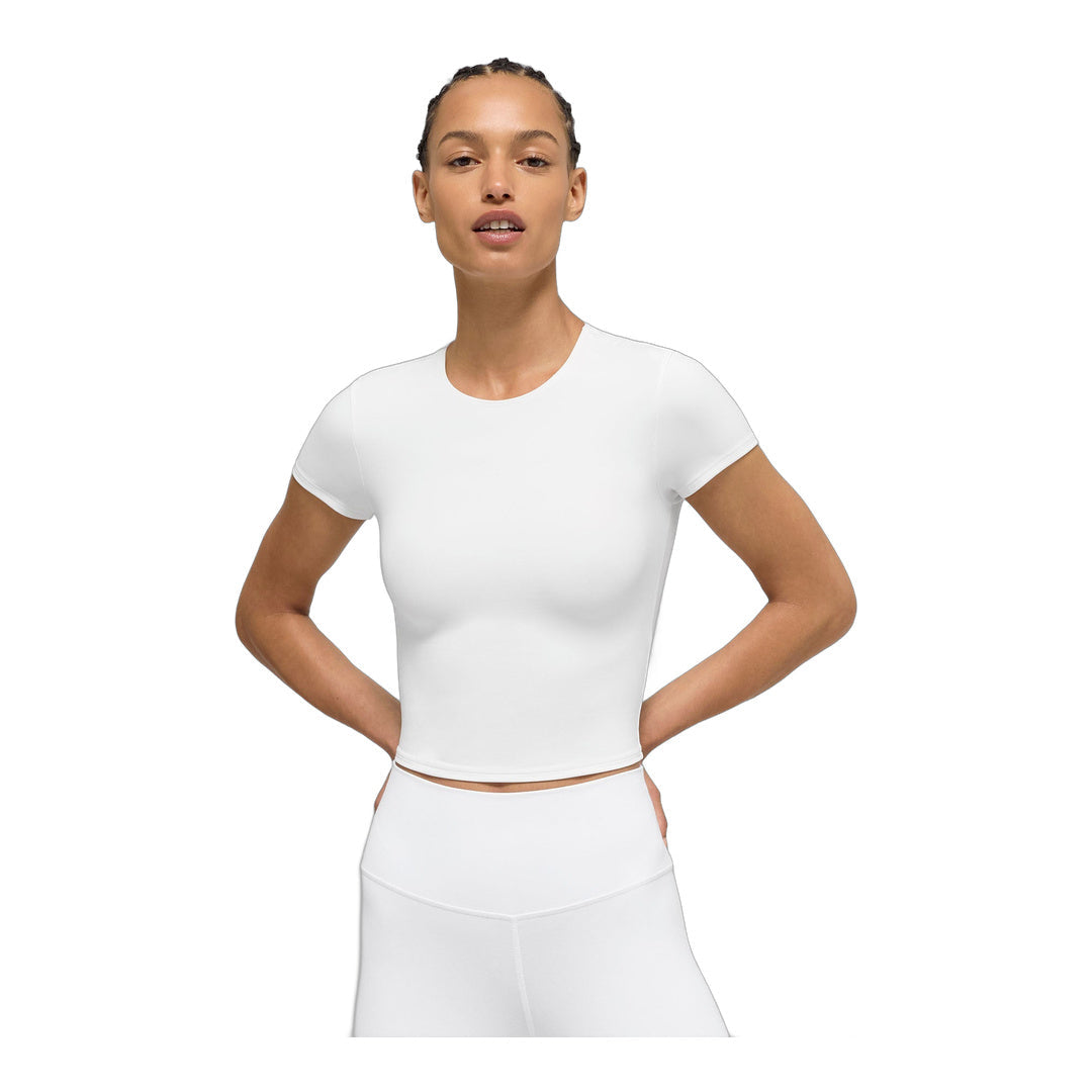 alo ALO Softsculpt Precision Short Sleeve Top - White by Alo Yoga