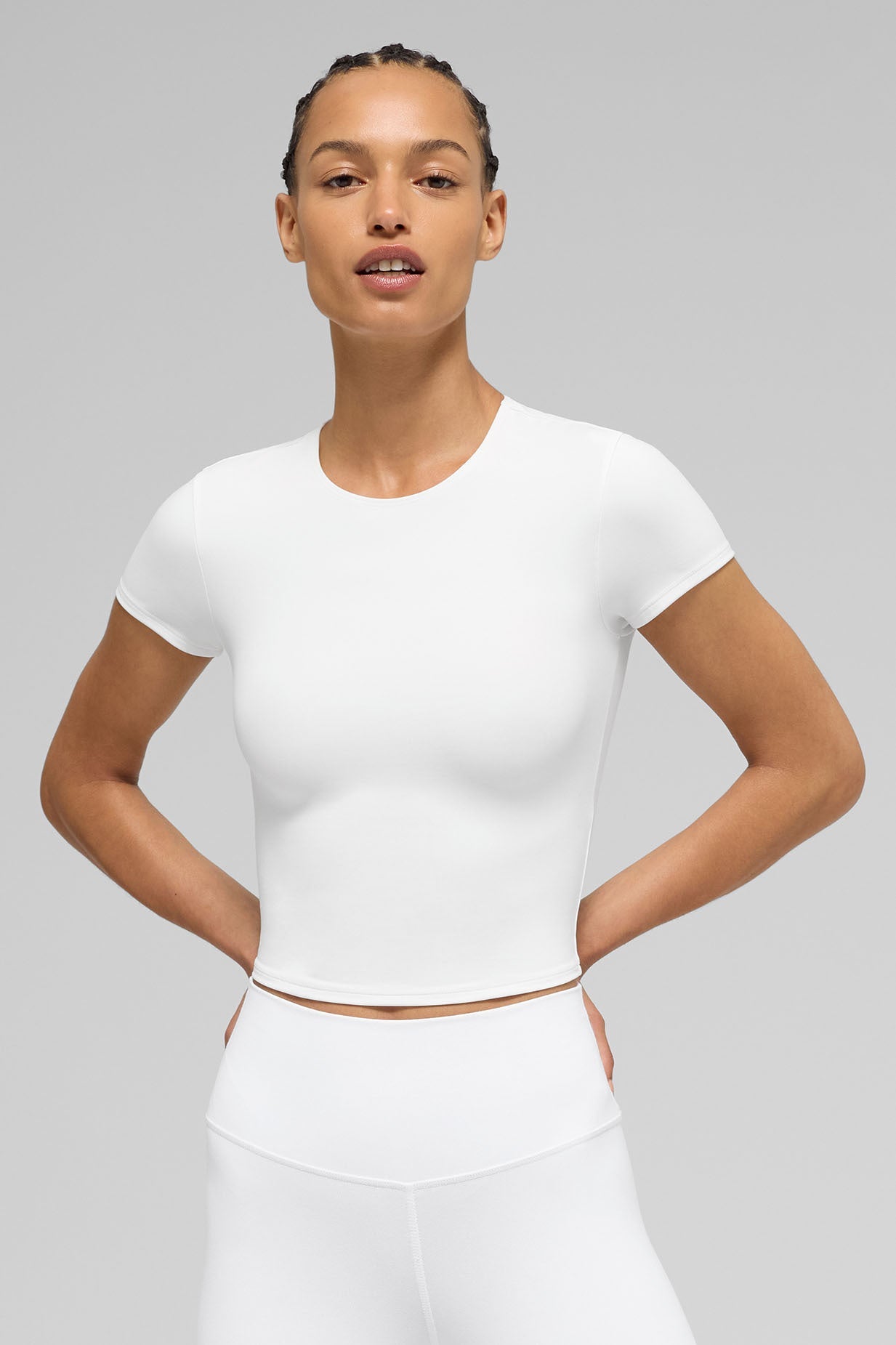 ALO Softsculpt Precision Short Sleeve Top - White (W1479R)