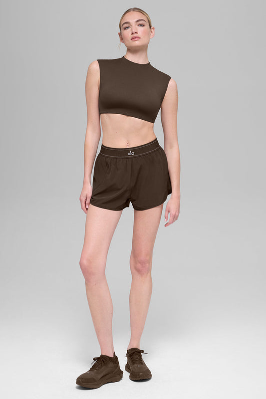 ALO Softsculpt Capped Out Short Sleeve - Espresso (W1498R)