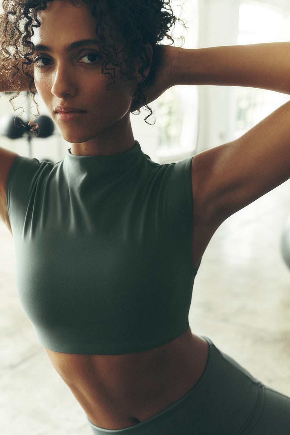 ALO Softsculpt Capped Out Short Sleeve - Clover Green (W1498R)