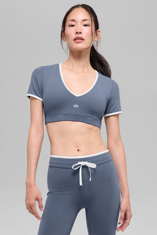 Airbrush Race Pace Short Sleeve - Bluestone/White (W1500R)