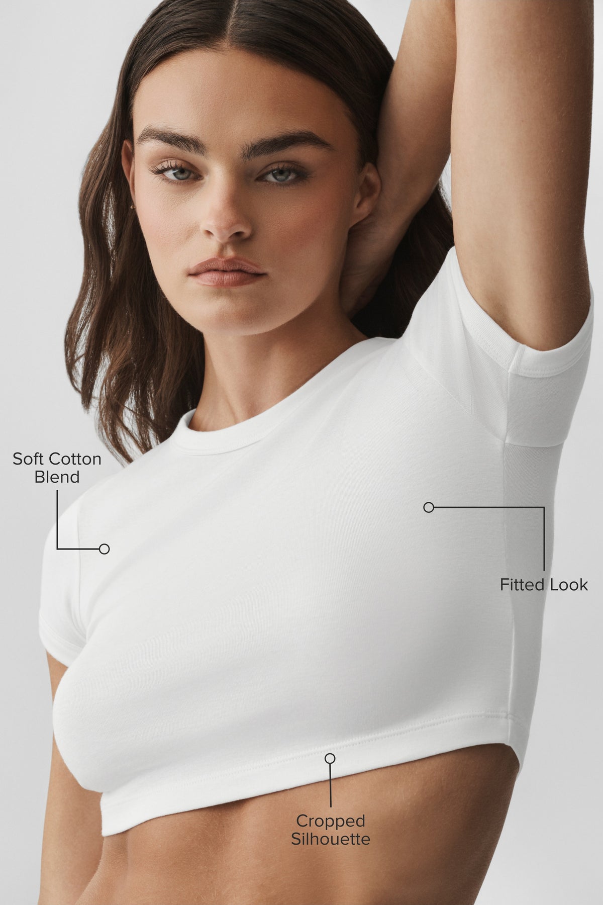 Alo Yoga Cropped Timeless Tee in White, product image 2 of 7