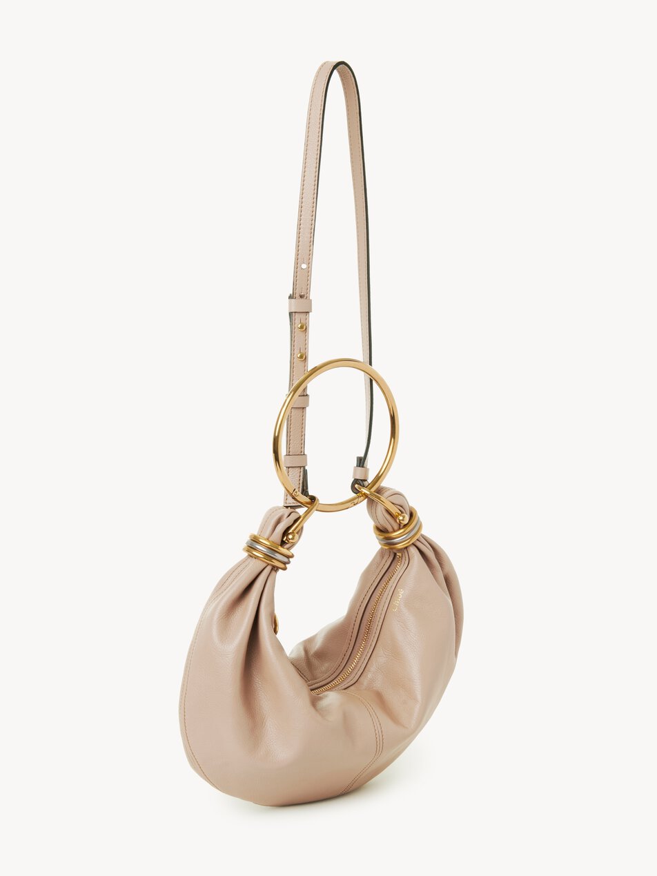 CHLOE Small Bracelet Hobo bag in grained leather Boyish Brown by CHLOE