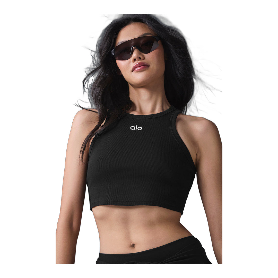 alo Aspire Tank - Black/White by Alo Yoga