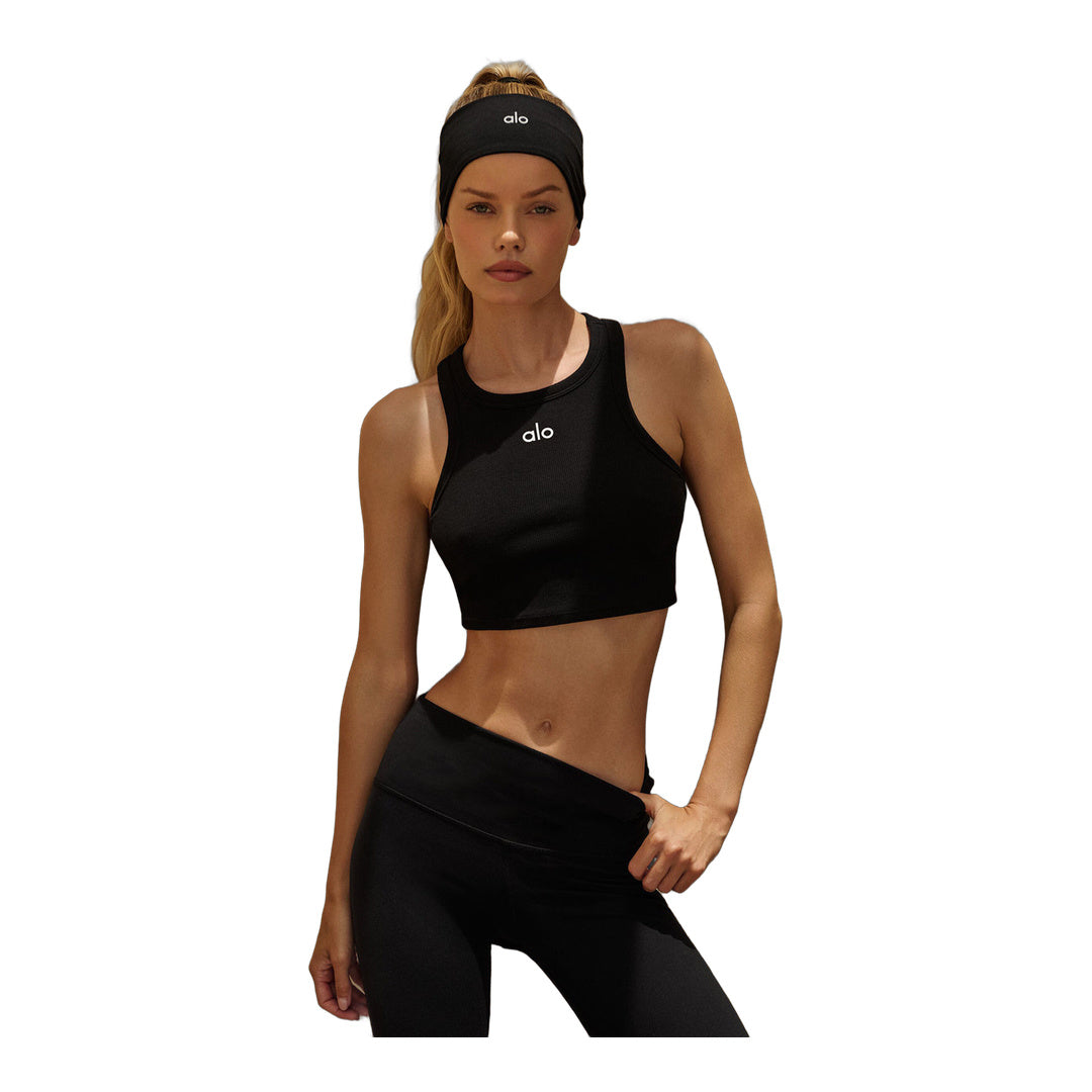 alo Aspire Tank - Black/White by Alo Yoga