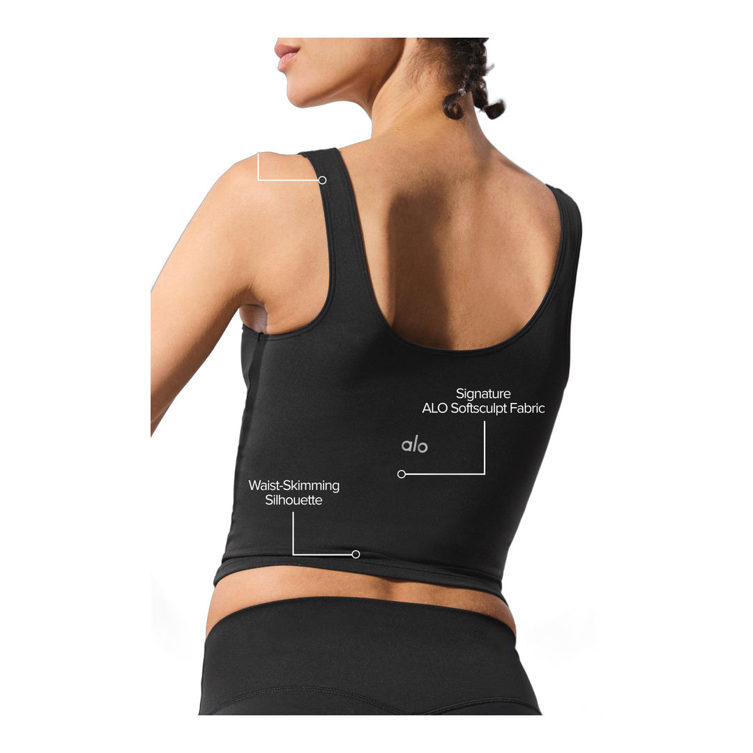 alo ALO Softsculpt Tank - Black by Alo Yoga