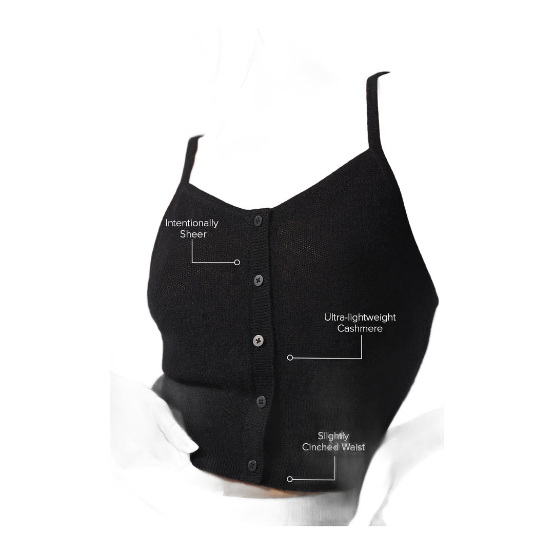 alo Sheer Cashmere Tank - Black by Alo Yoga