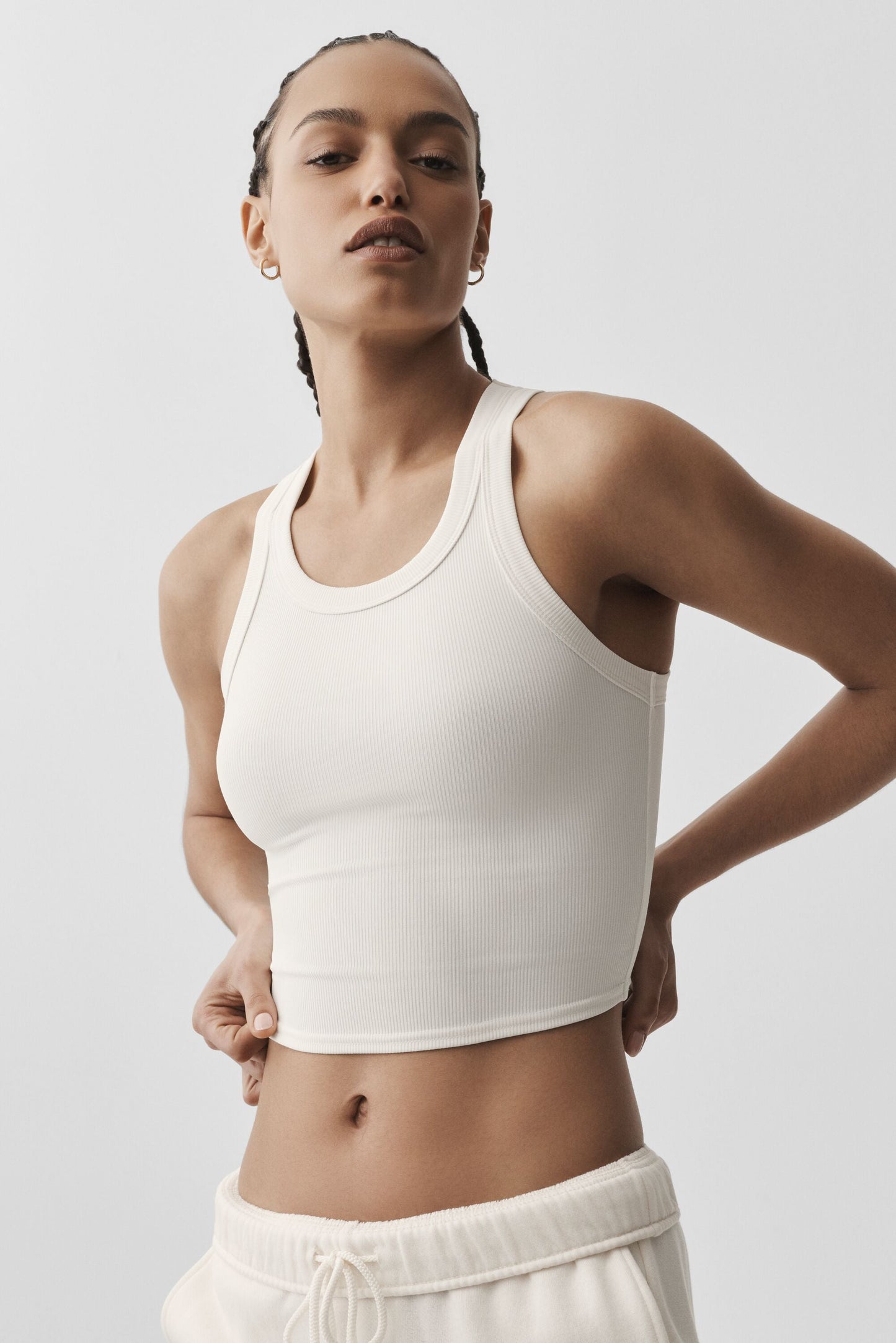 Goddess Ribbed Go-To Tank - Ivory (W2737R)
