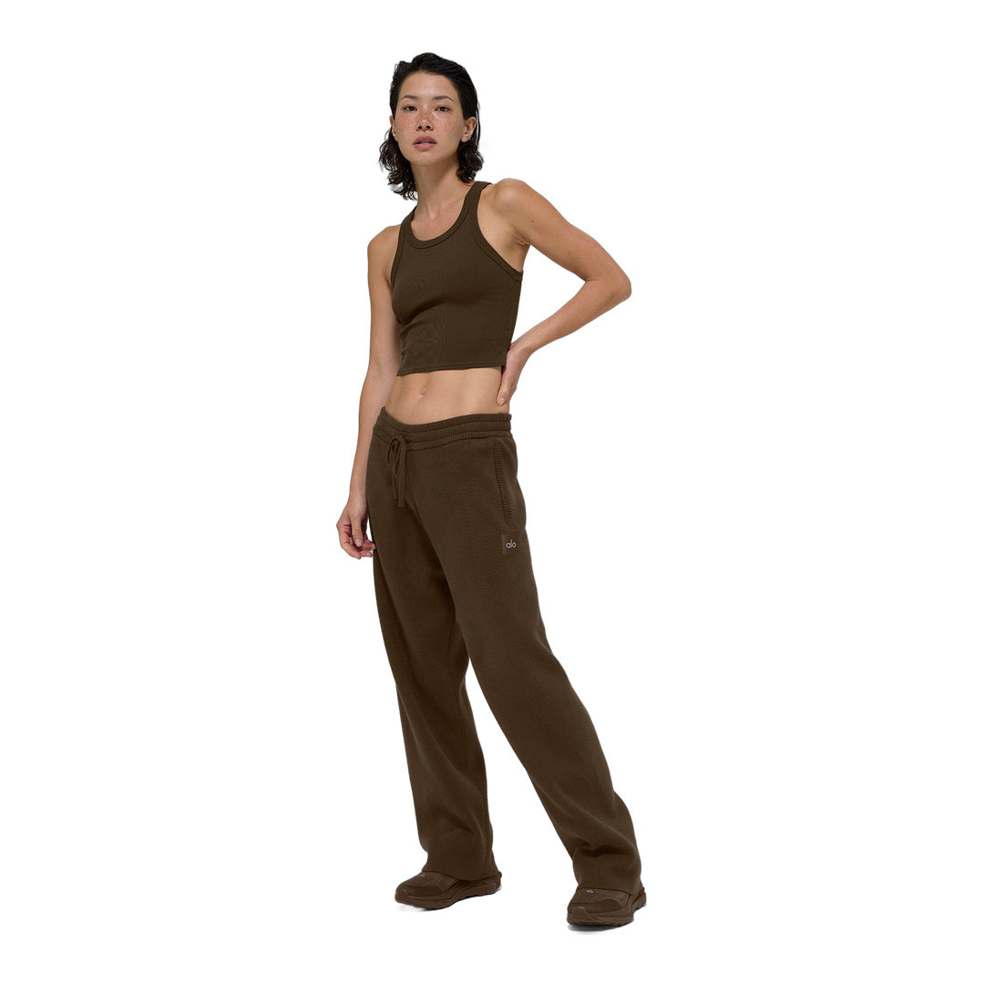 alo Goddess Ribbed Go-To Tank - Espresso by Alo Yoga