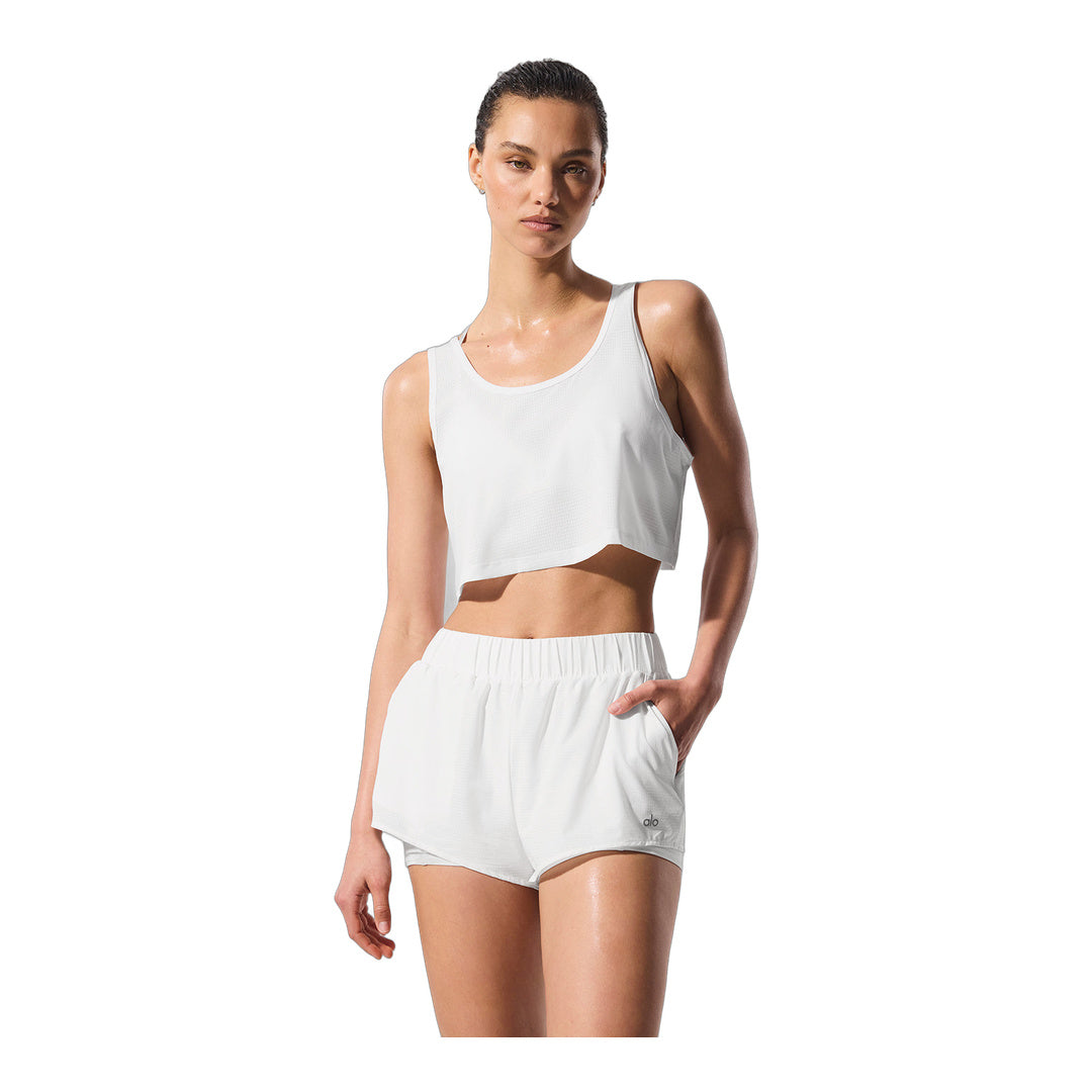 alo Cropped Sport Star Tank - White by Alo Yoga