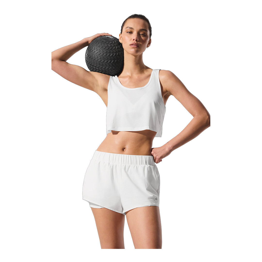 alo Cropped Sport Star Tank - White by Alo Yoga