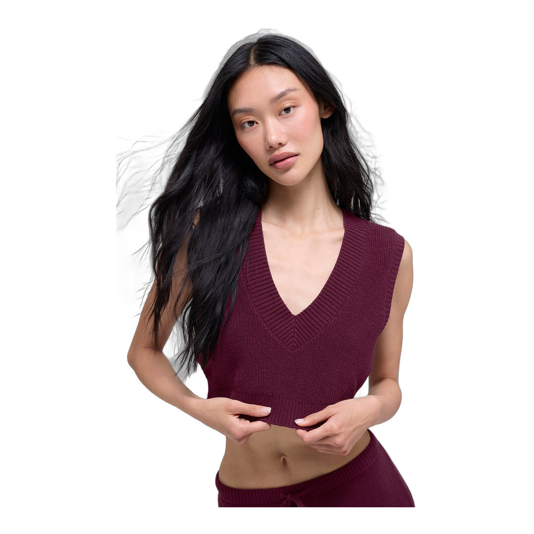 alo Supernatural Sweater Tank - Burgundy by Alo Yoga